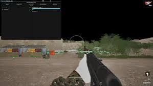 Squad cheat menu open on Visuals ESP tab with player box name and distance options